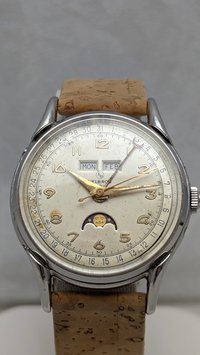 1950's Helbros Triple Calendar Watch with Moon Phase
