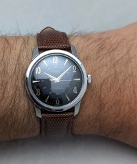 1960s Clebar 24 Hour Black Dial Watch