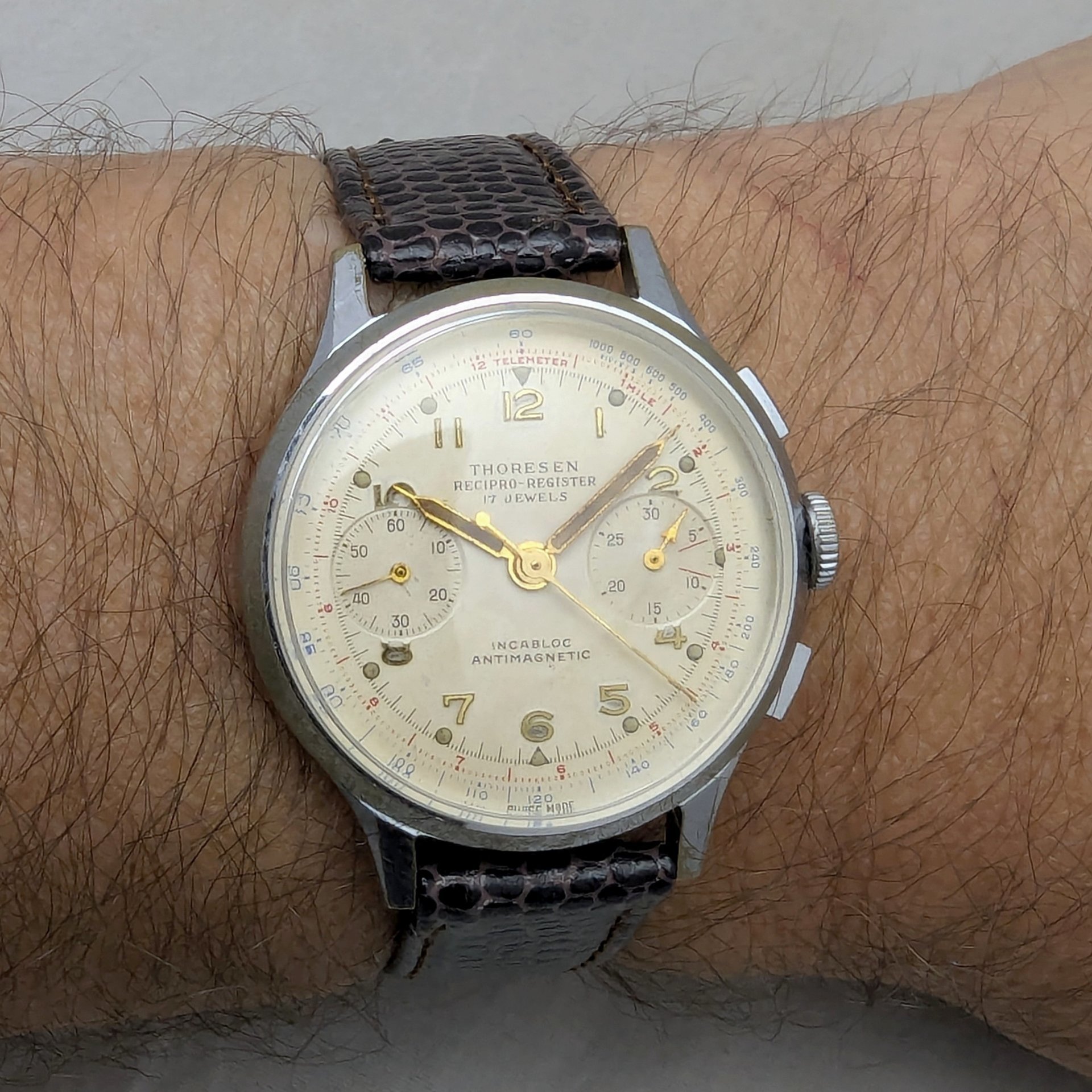 1940's Thoresen Recipro-Register Chronograph