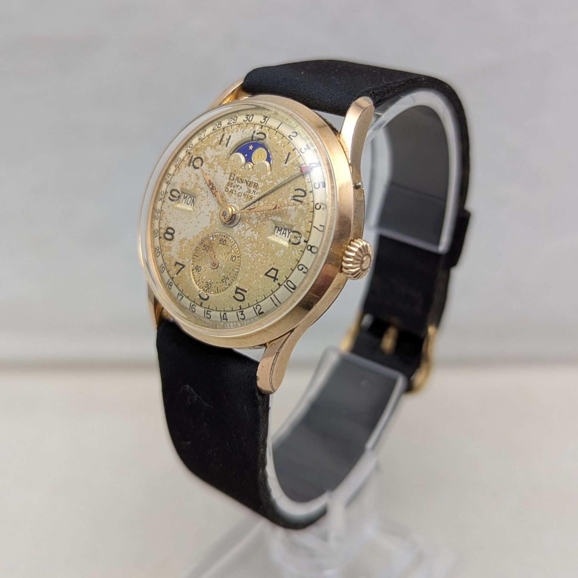 1948 Banner Datofix Triple Calendar Watch with Moon Phase