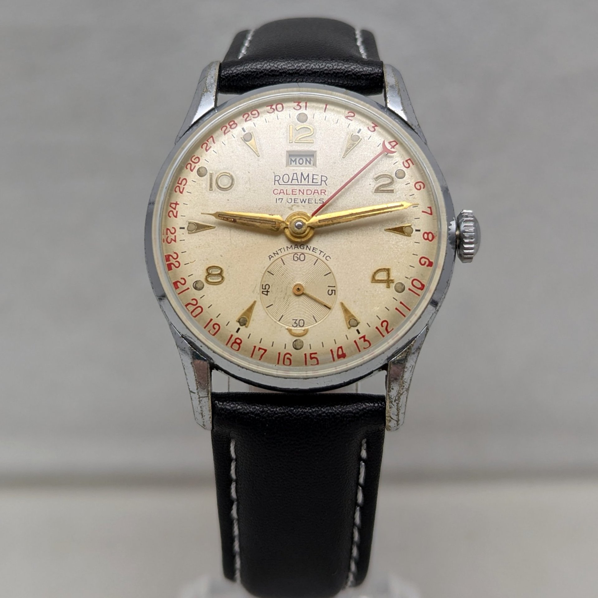 1952 Roamer Pointer Calendar Watch