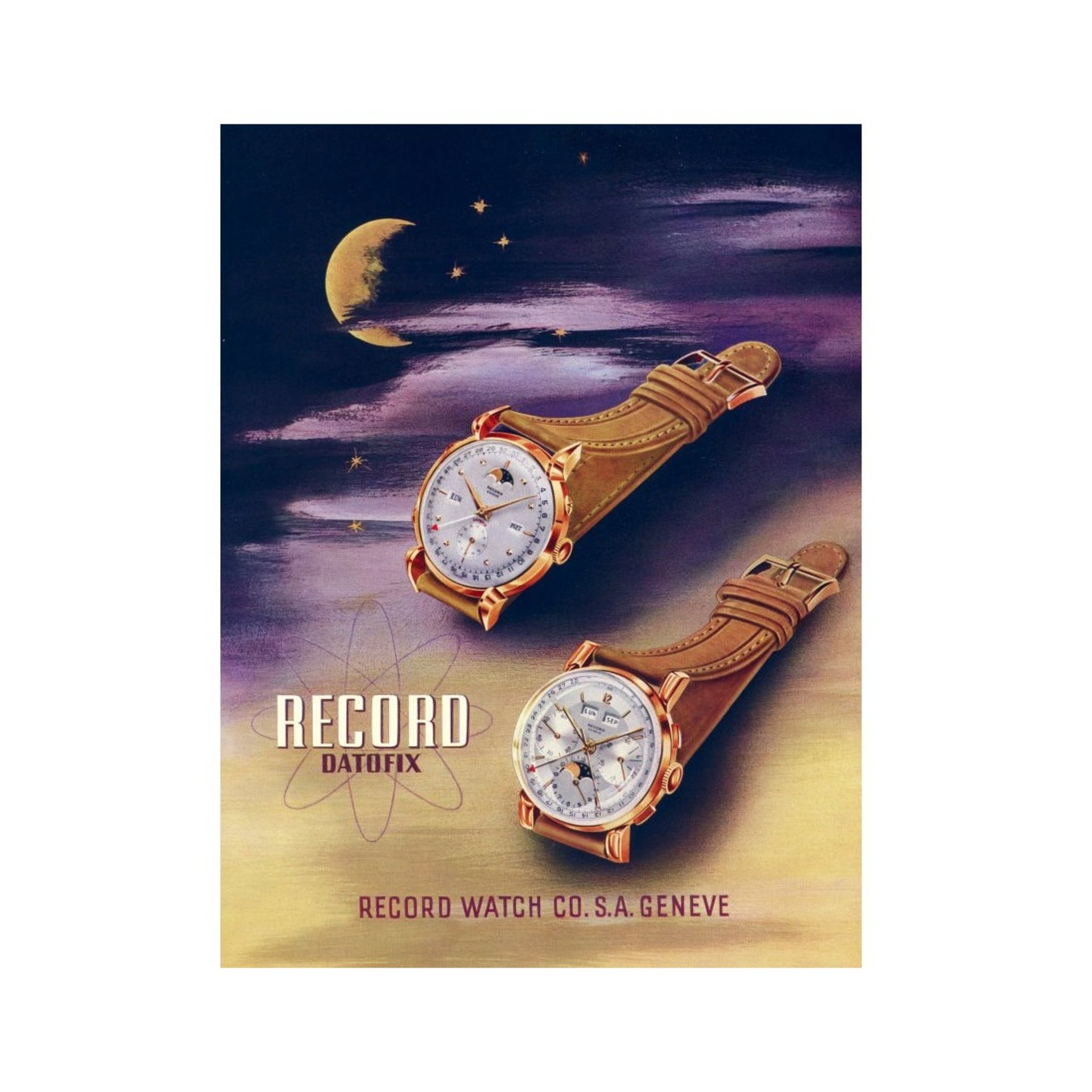 1948 Banner Datofix Triple Calendar Watch with Moon Phase