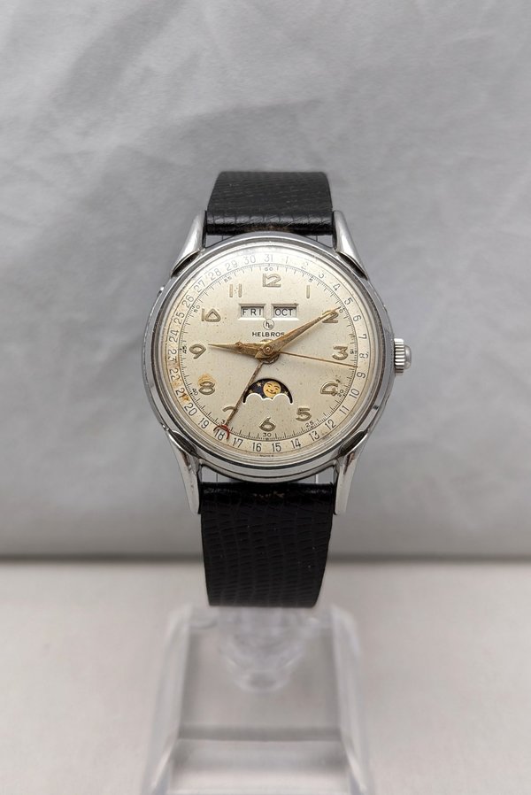 1950's Helbros Triple Calendar Watch with Moon Phase